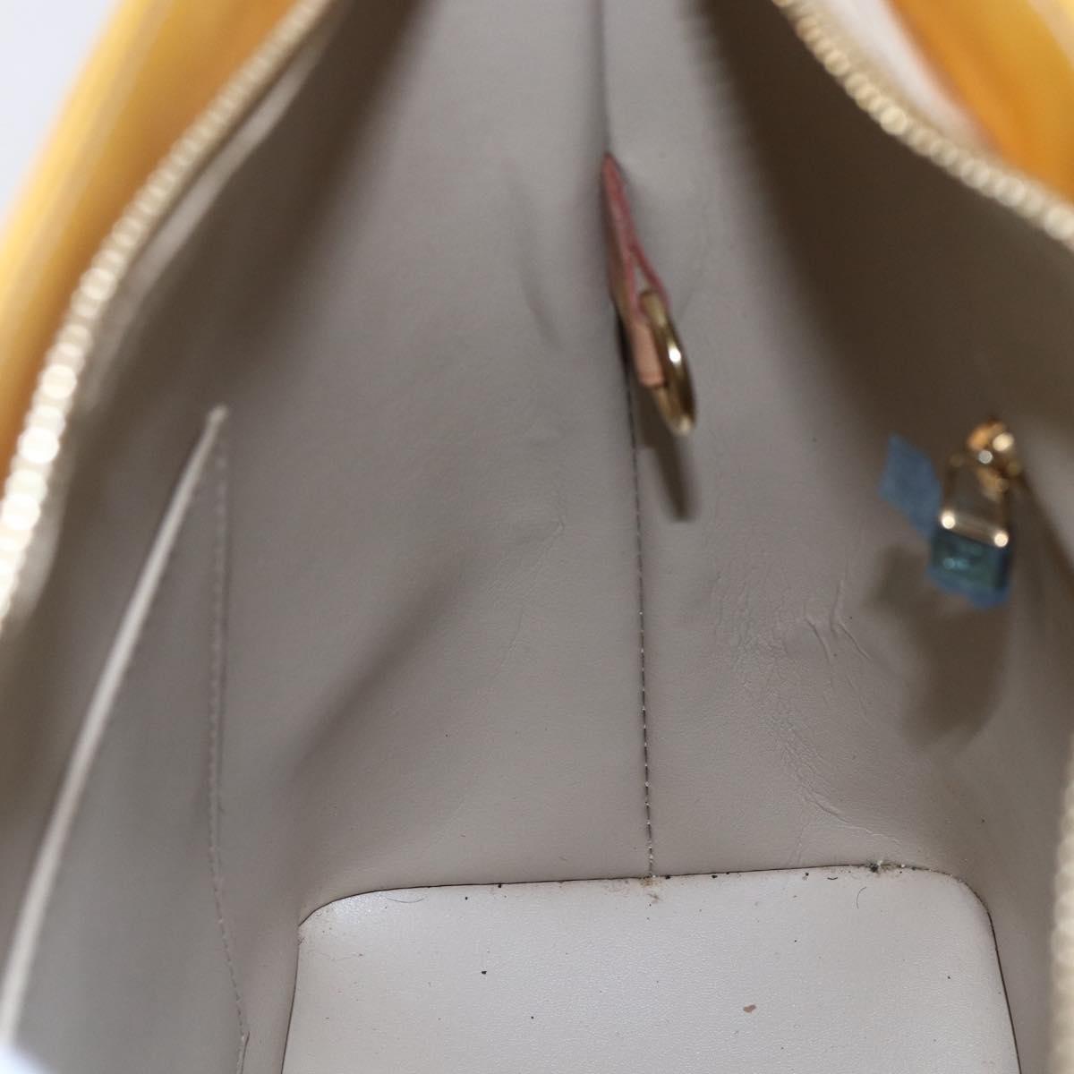 LOUIS VUITTON Monogram Vernis Houston Hand Bag Beige M91004 LV Auth ep11829