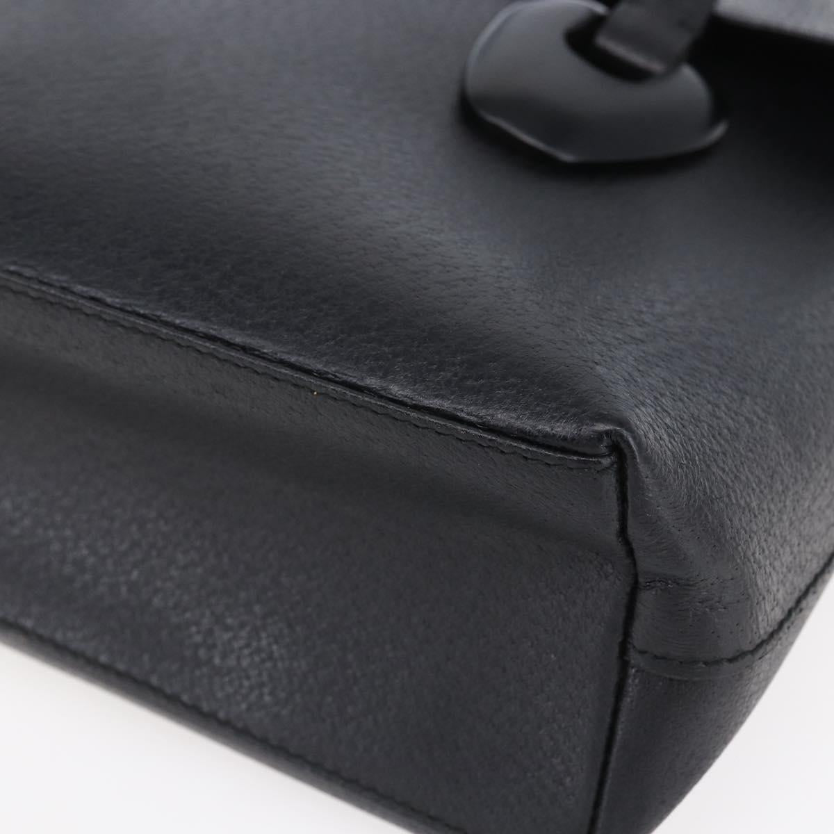 GUCCI Hand Bag Leather Outlet Black Auth ep11833