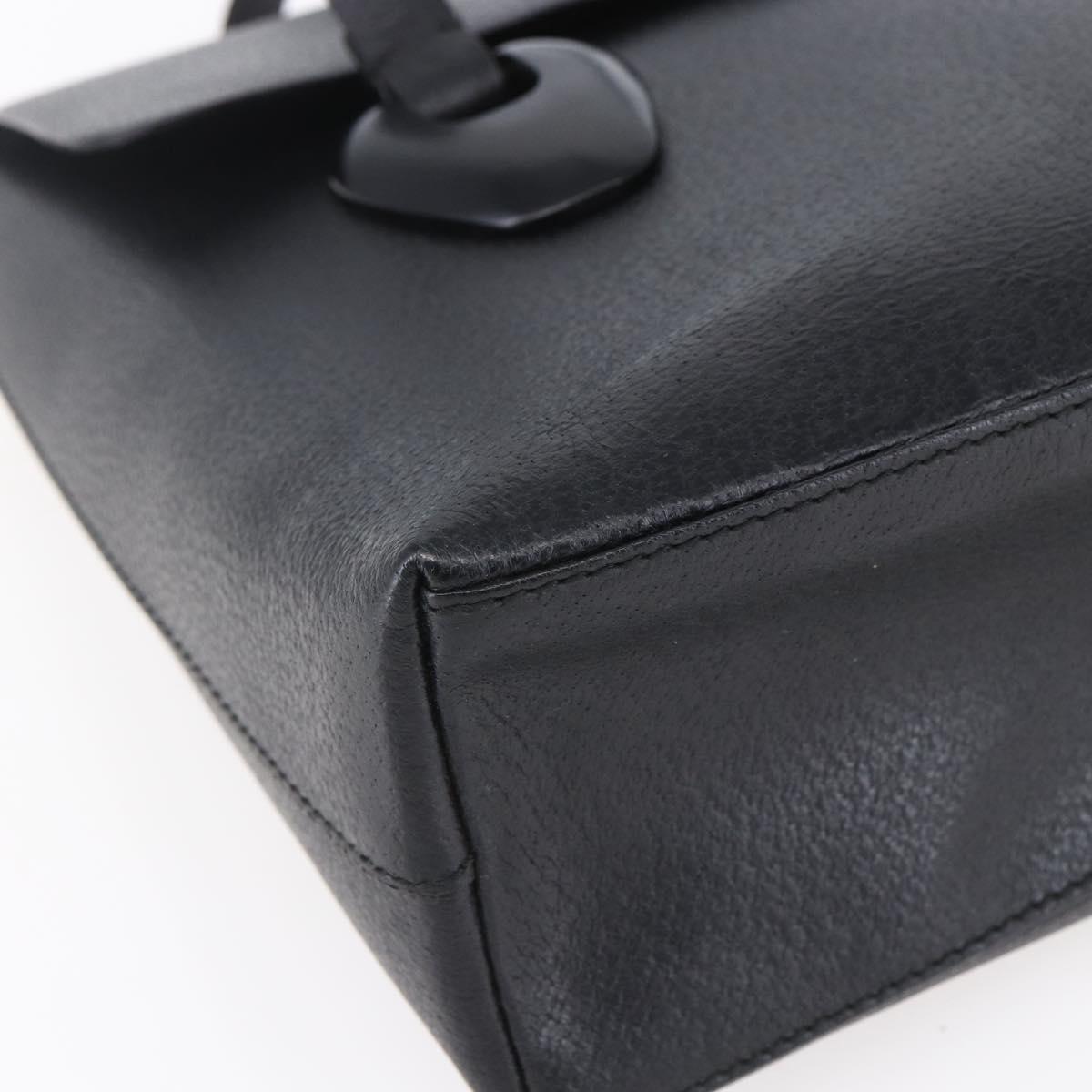 GUCCI Hand Bag Leather Outlet Black Auth ep11833