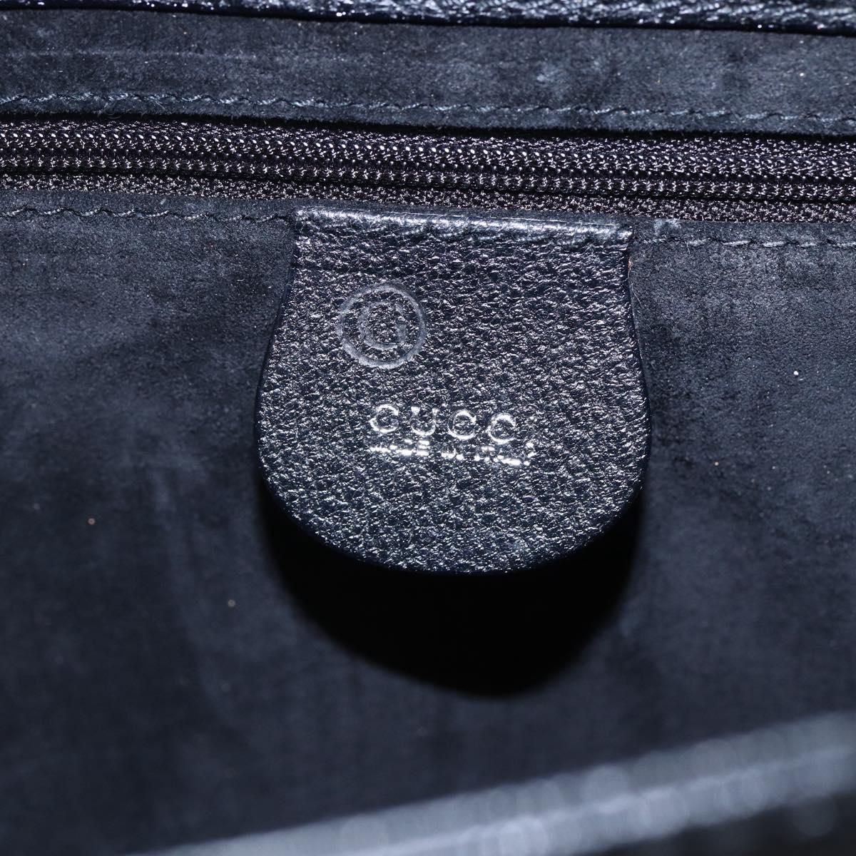 GUCCI Hand Bag Leather Outlet Black Auth ep11833