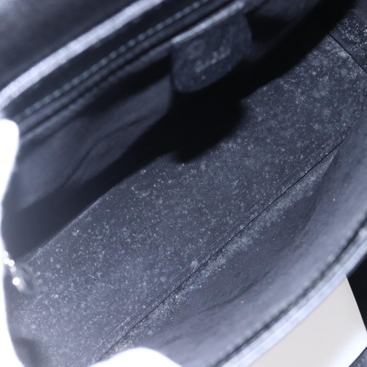 GUCCI Hand Bag Leather Outlet Black Auth ep11833