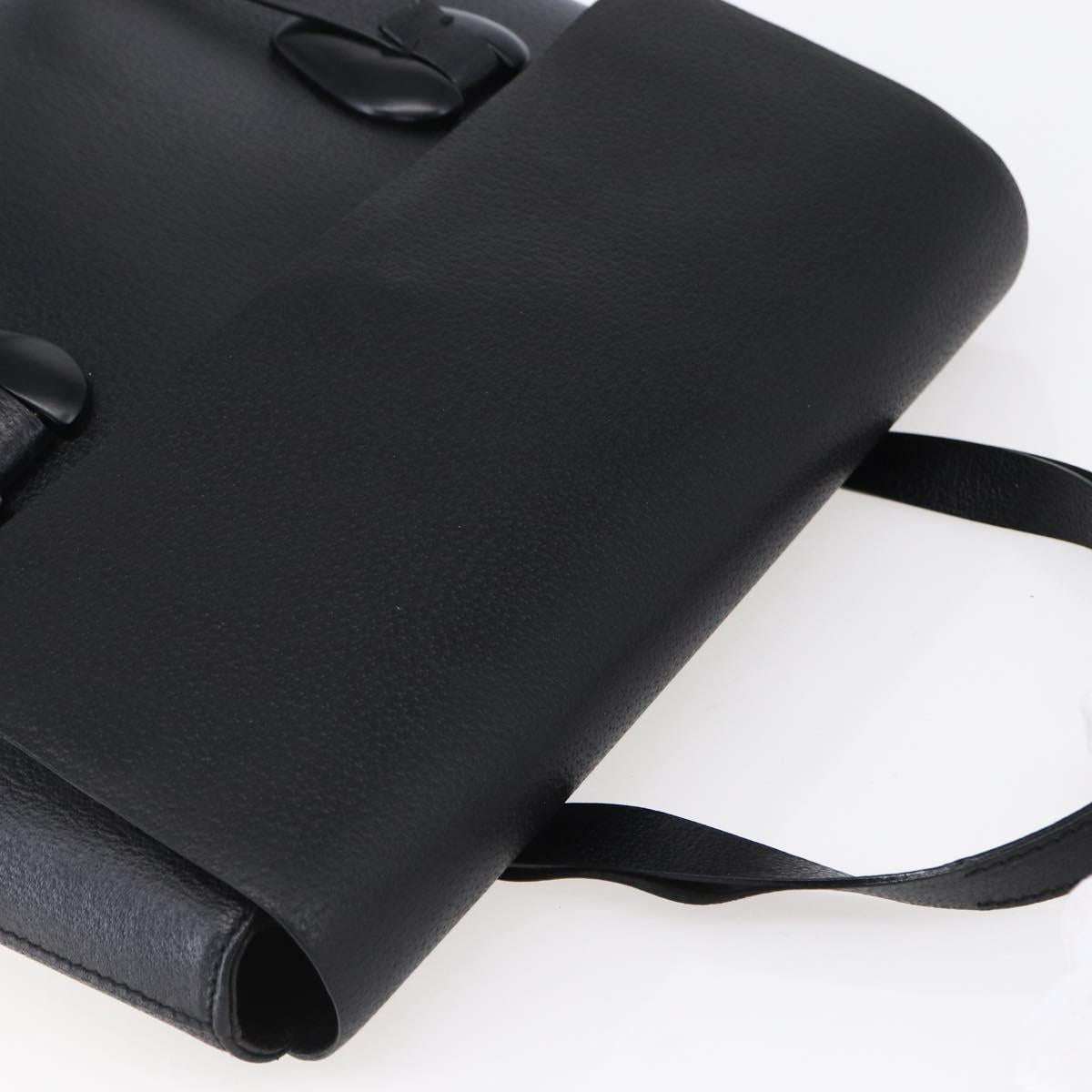 GUCCI Hand Bag Leather Outlet Black Auth ep11833