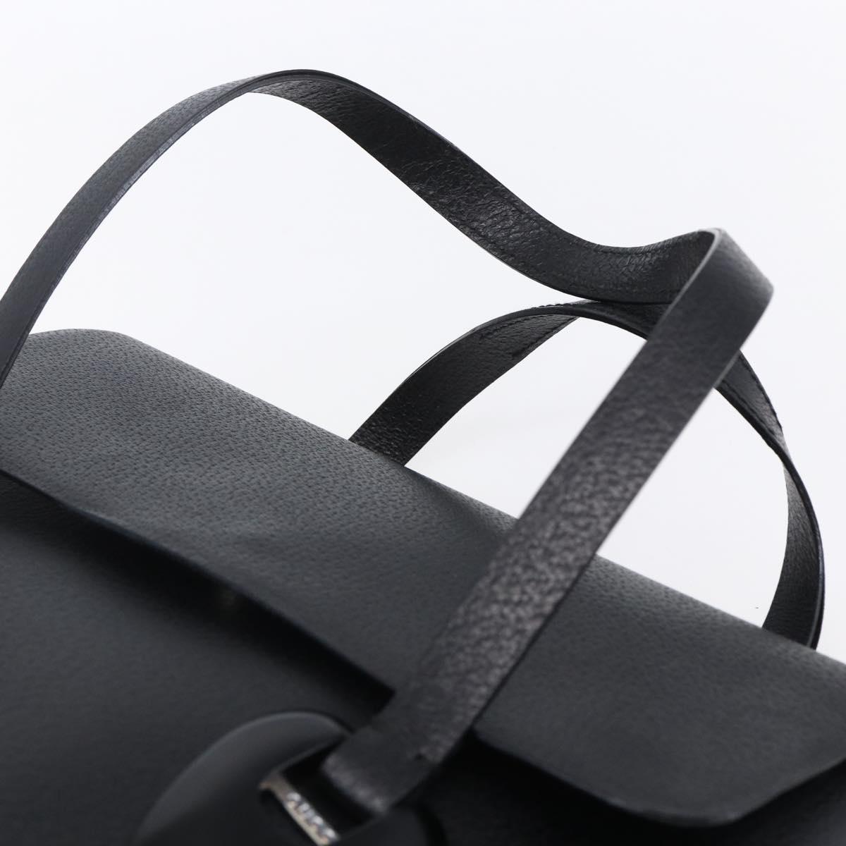 GUCCI Hand Bag Leather Outlet Black Auth ep11833