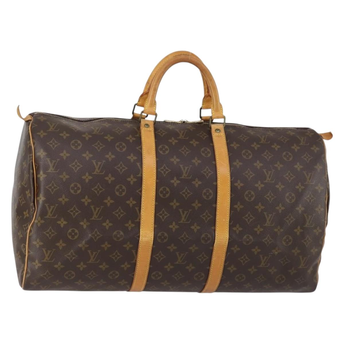 LOUIS VUITTON Monogram Keepall 55 Boston Bag M41424 LV Auth ep11835
