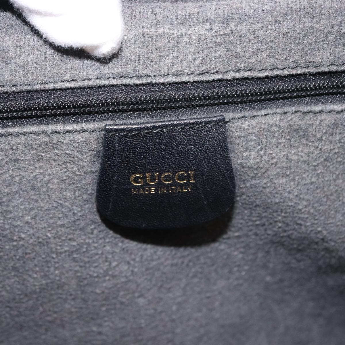 GUCCI Bamboo Backpack Leather Black Gold 003 2058 0016 Auth ep11837