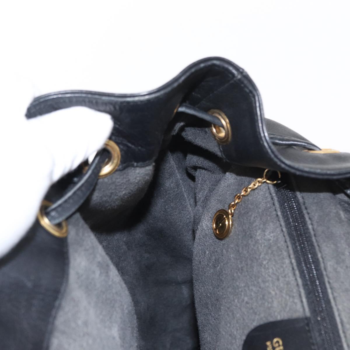 GUCCI Bamboo Backpack Leather Black Gold 003 2058 0016 Auth ep11837