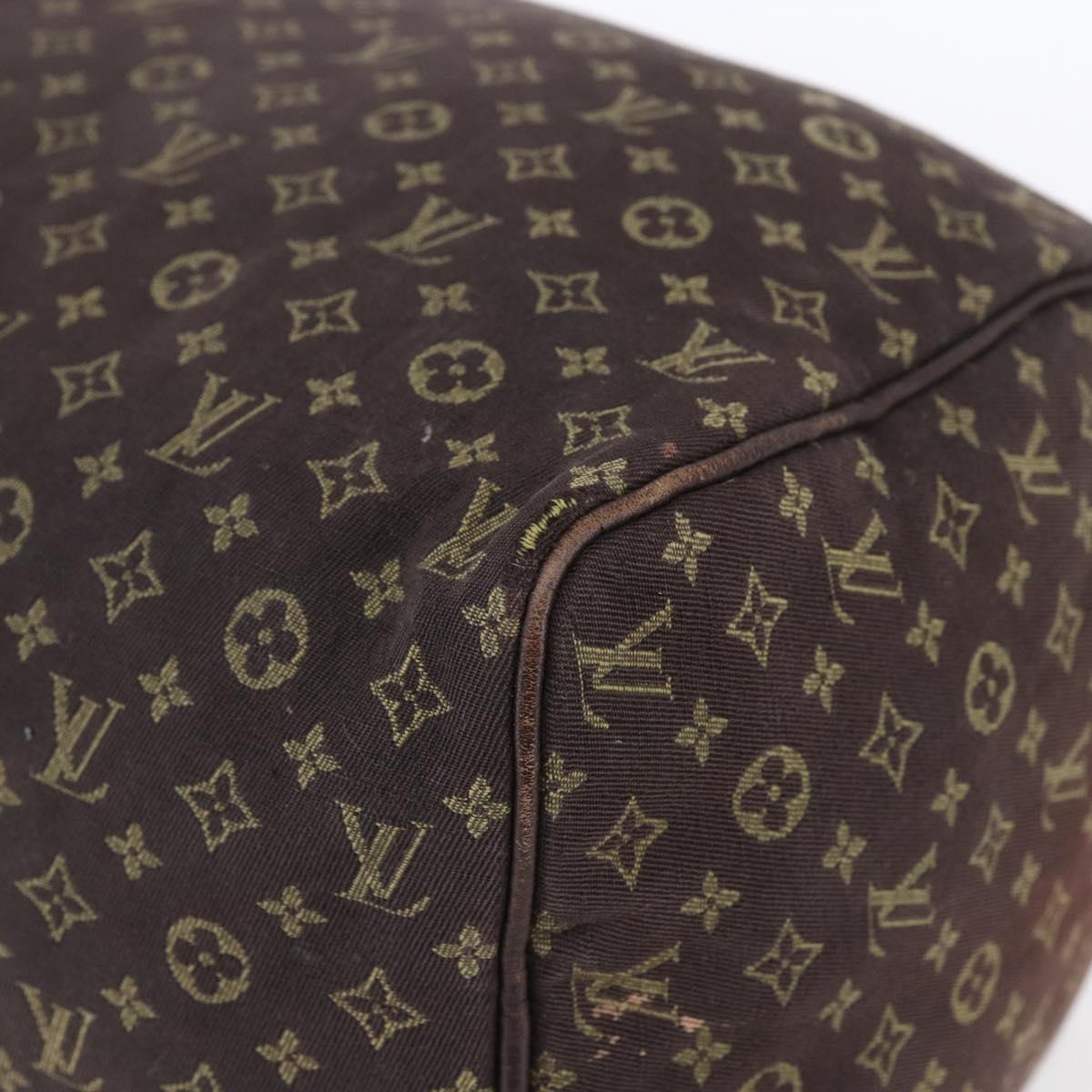 LOUIS VUITTON Monogram Mini Lin Speedy 30 Bag Brown Ebene M95224 Auth ep11838