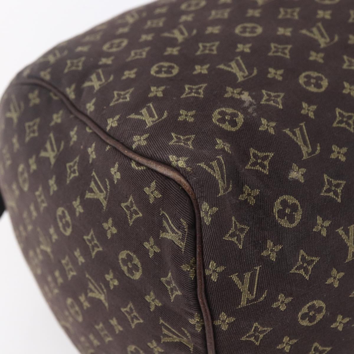 LOUIS VUITTON Monogram Mini Lin Speedy 30 Bag Brown Ebene M95224 Auth ep11838