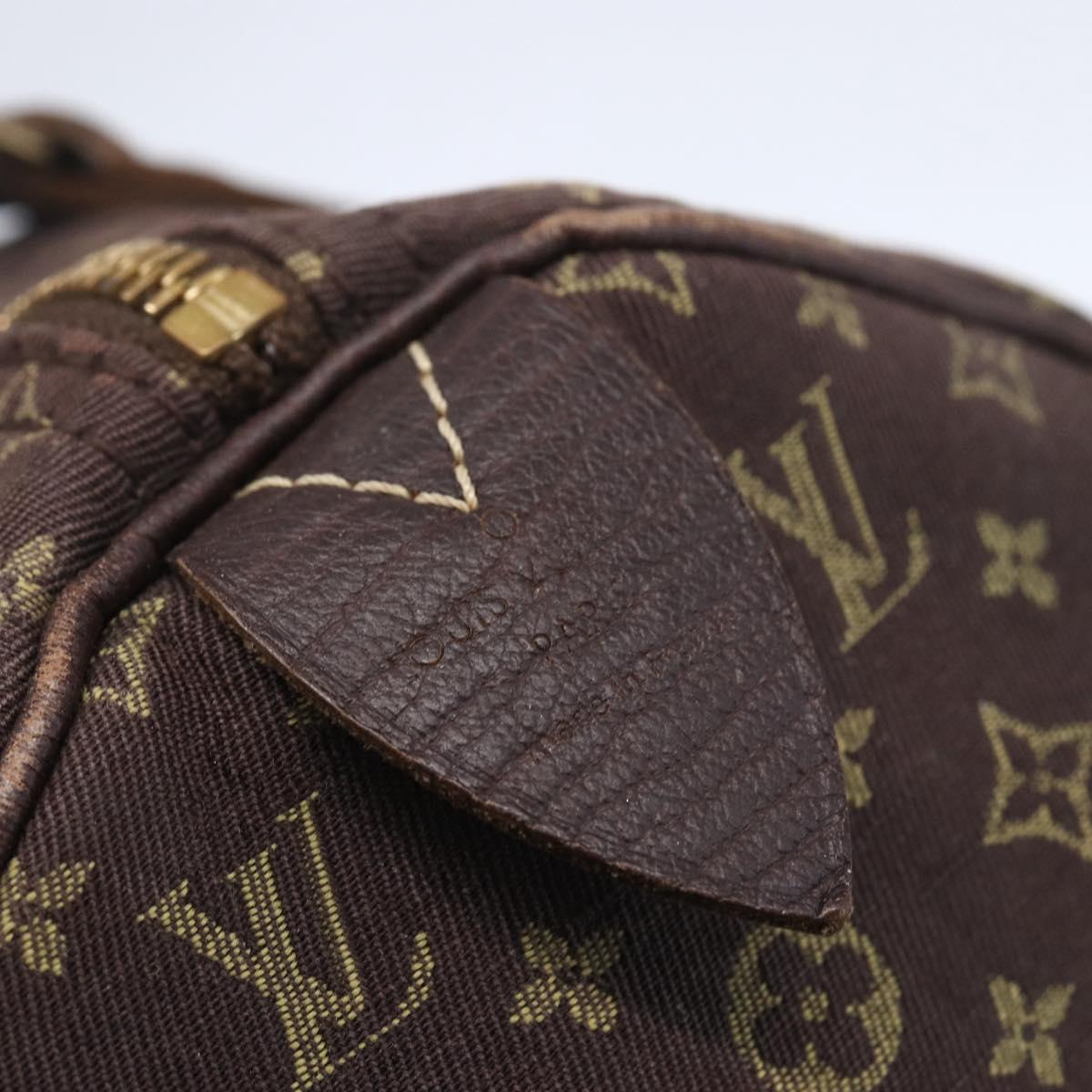 LOUIS VUITTON Monogram Mini Lin Speedy 30 Bag Brown Ebene M95224 Auth ep11838