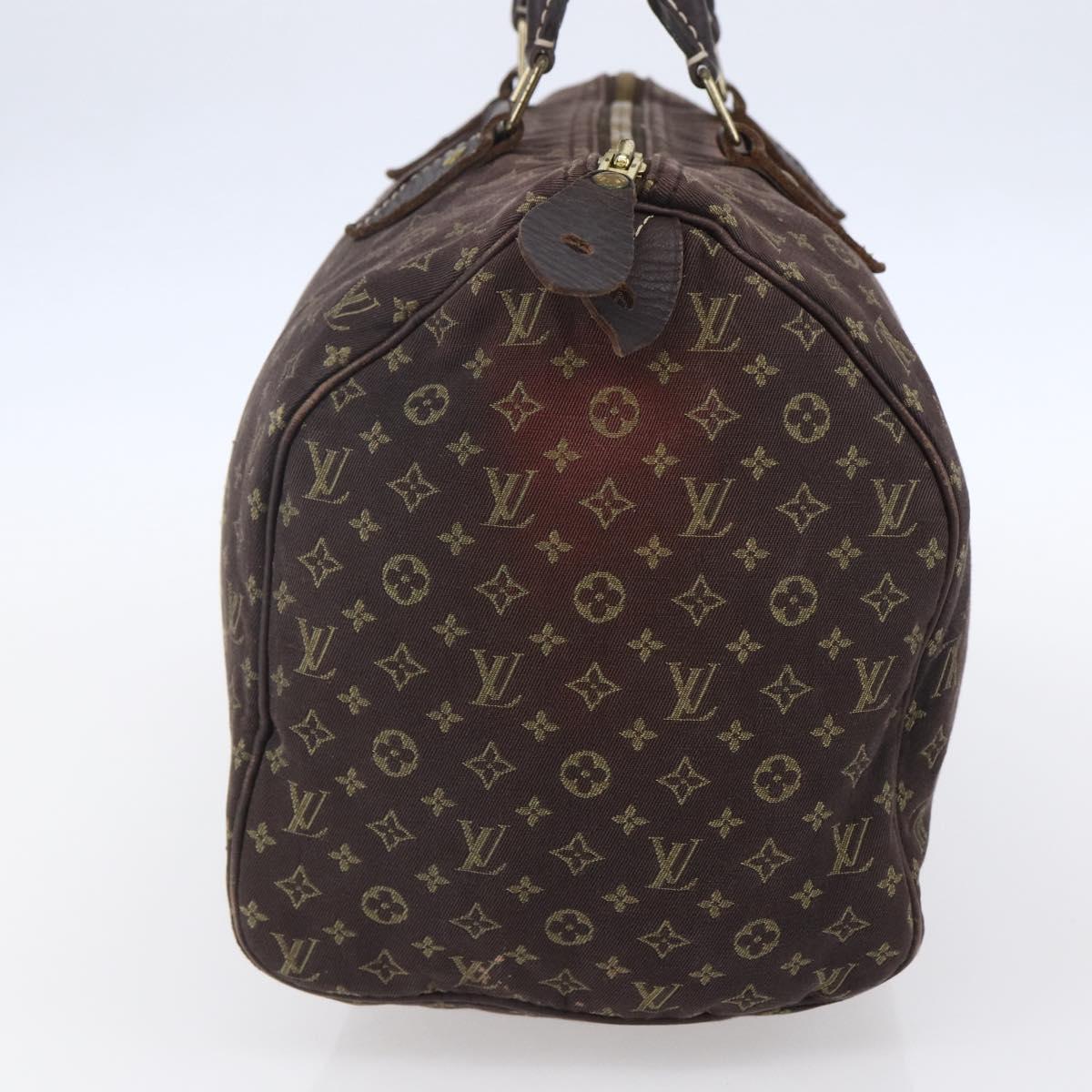 LOUIS VUITTON Monogram Mini Lin Speedy 30 Bag Brown Ebene M95224 Auth ep11838