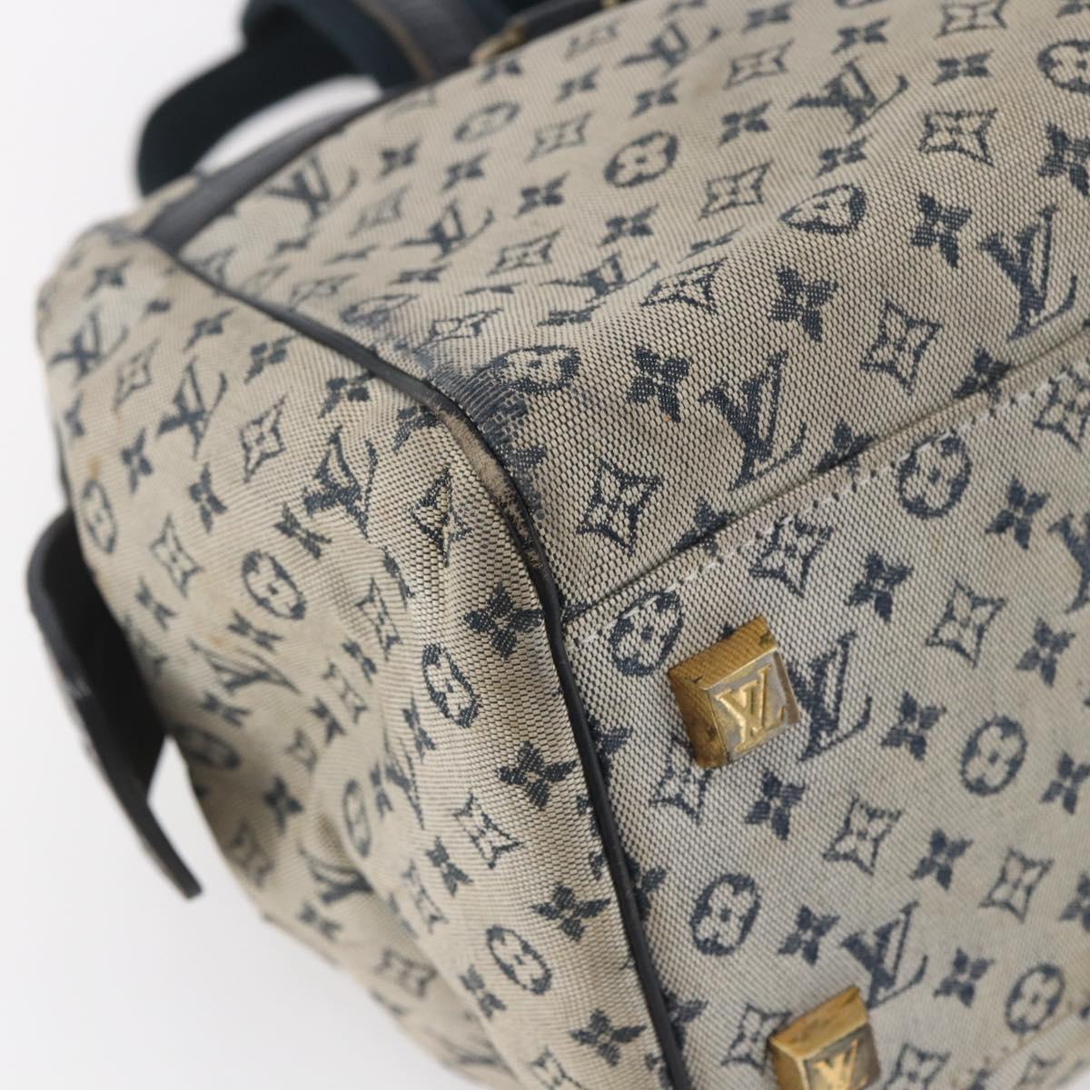 LOUIS VUITTON Monogram Mini Josephine GM Hand Bag Blue M92211 LV Auth ep11840