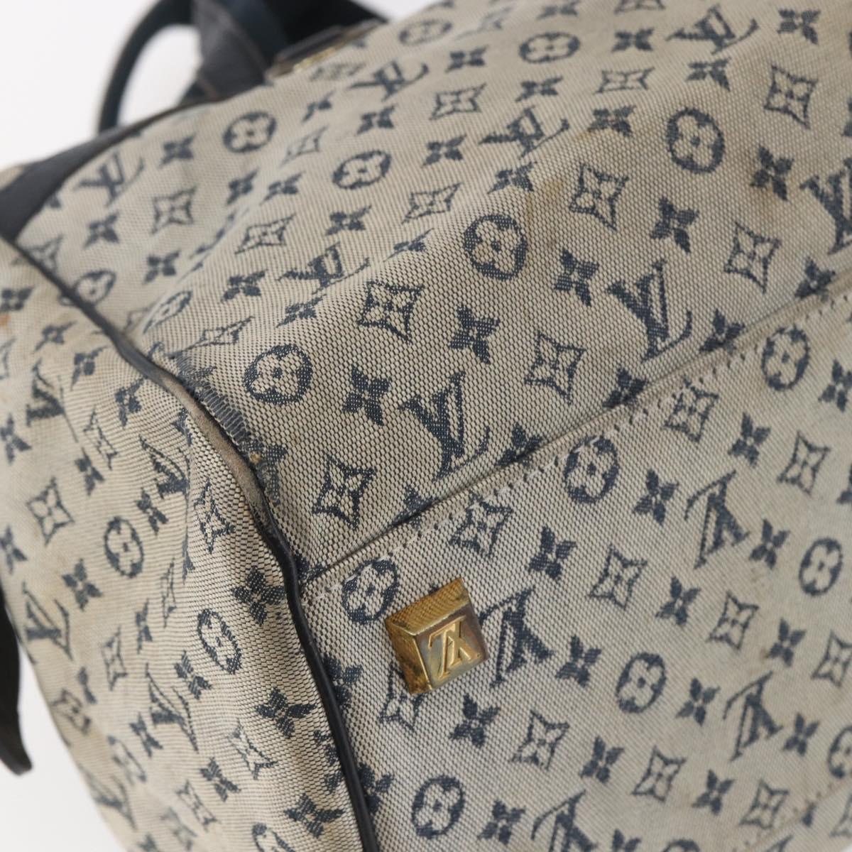 LOUIS VUITTON Monogram Mini Josephine GM Hand Bag Blue M92211 LV Auth ep11840