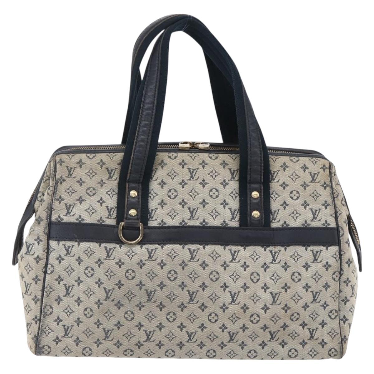 LOUIS VUITTON Monogram Mini Josephine GM Hand Bag Blue M92211 LV Auth ep11840
