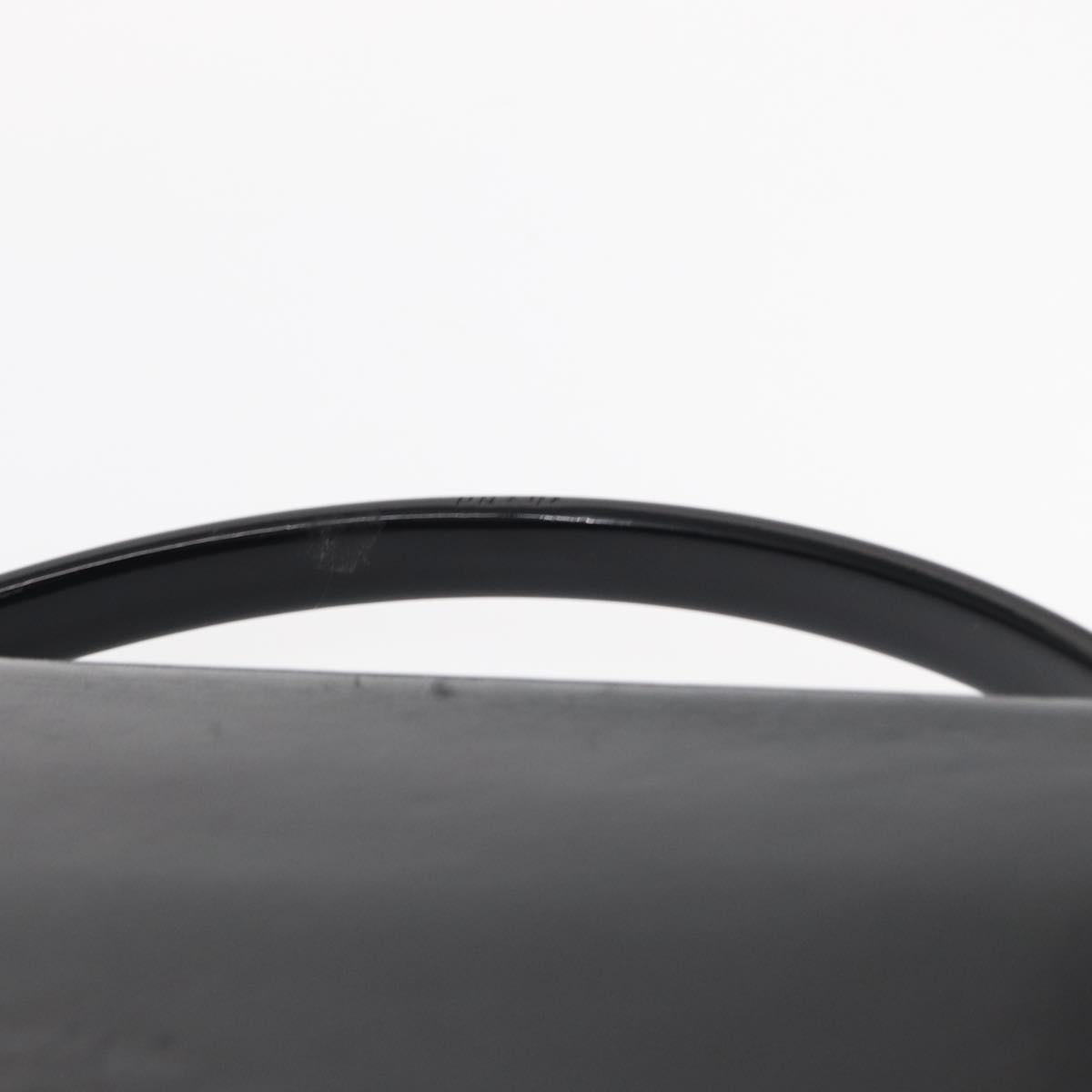 PRADA Hand Bag Leather Black Silver Auth ep11842