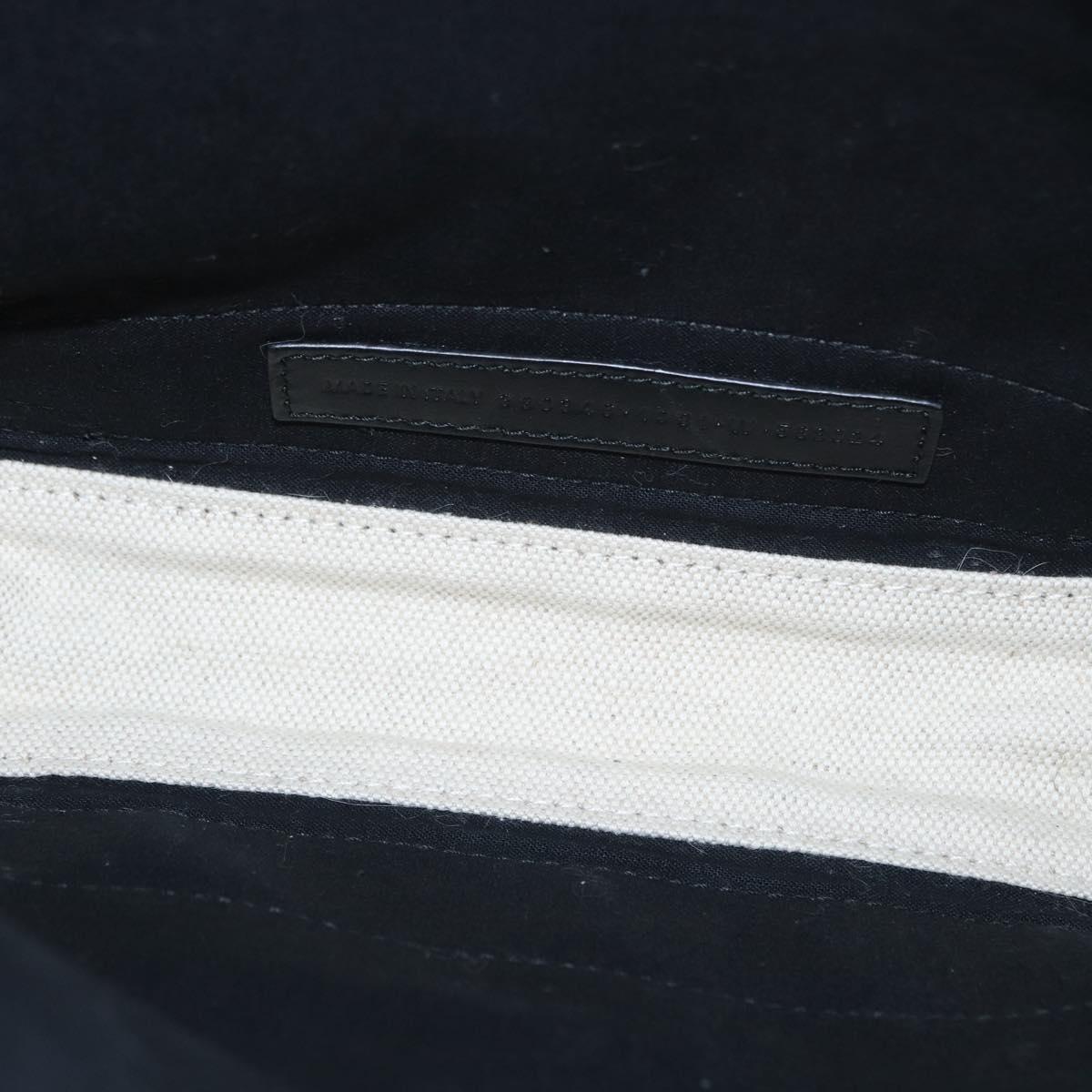 BALENCIAGA Navy Cabas Hand Bag Canvas 2way White Black 390346 Auth ep11845