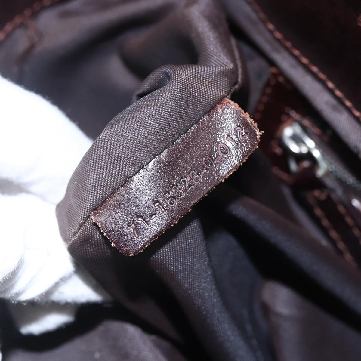 FENDI Zucca Canvas Tote Bag Black Brown Auth ep11847