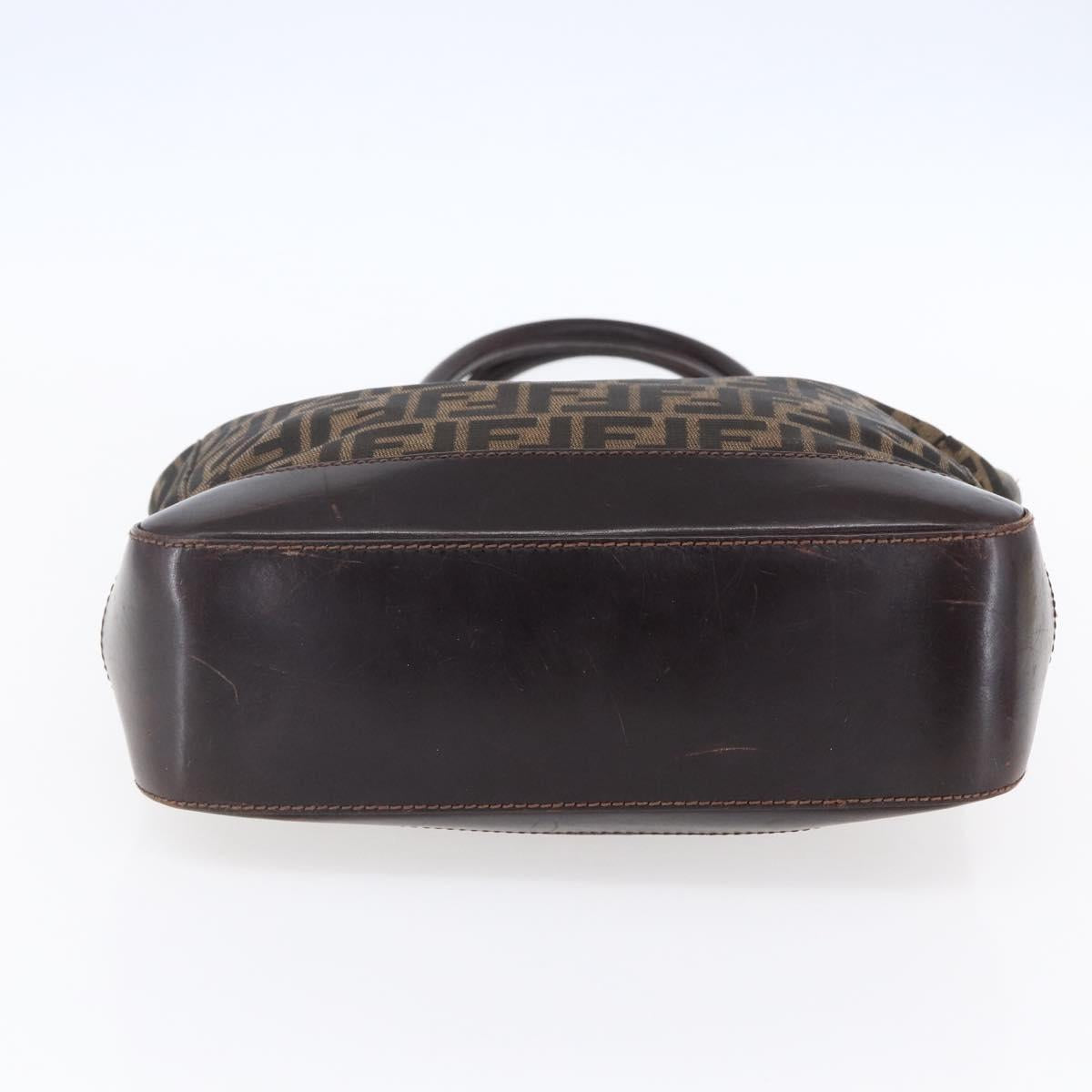 FENDI Zucca Canvas Tote Bag Black Brown Auth ep11847