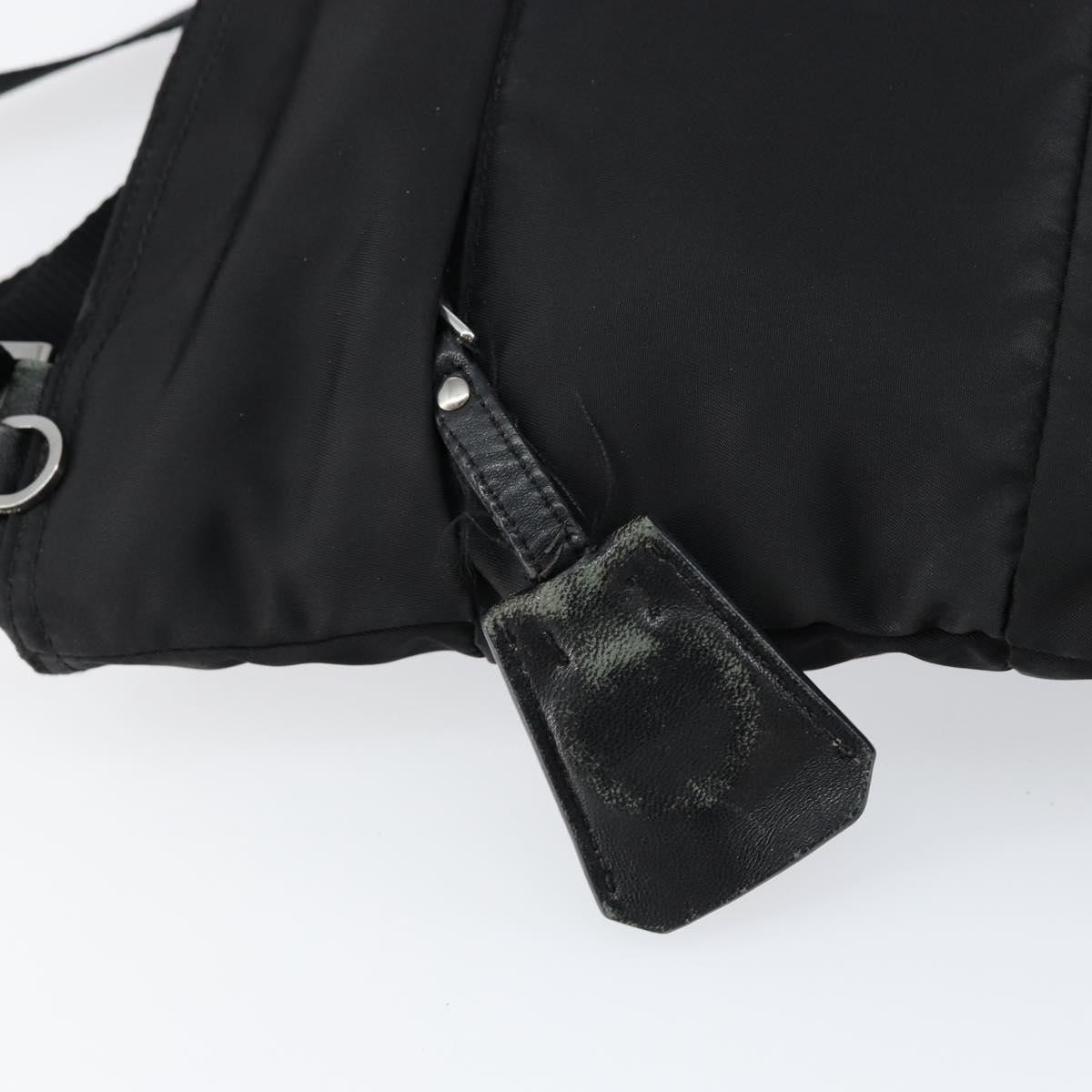PRADA Shoulder Bag Nylon Black Silver Auth ep11849