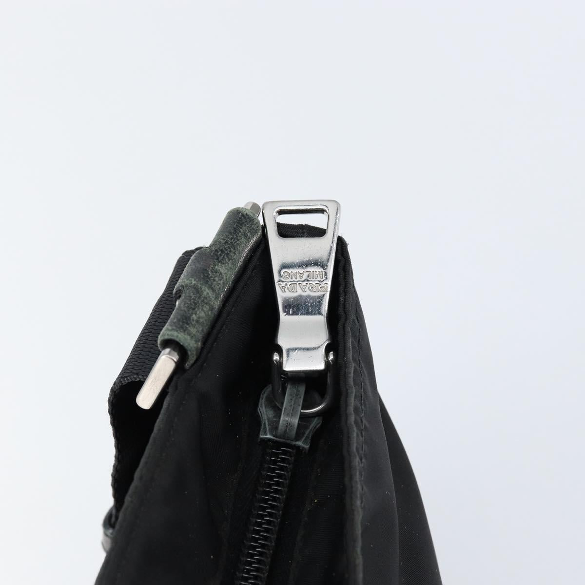 PRADA Shoulder Bag Nylon Black Silver Auth ep11849