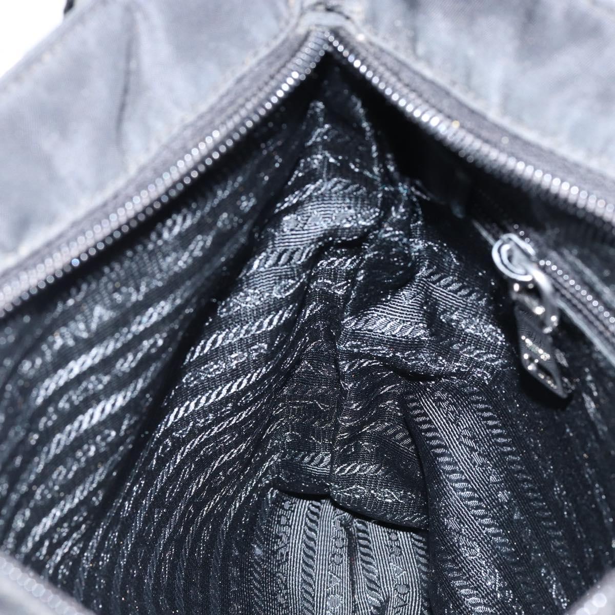 PRADA Shoulder Bag Nylon Black Silver Auth ep11849