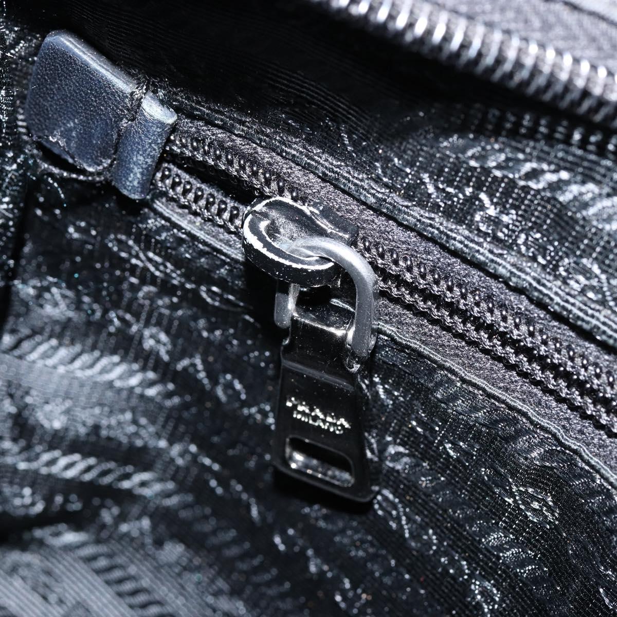 PRADA Shoulder Bag Nylon Black Silver Auth ep11849
