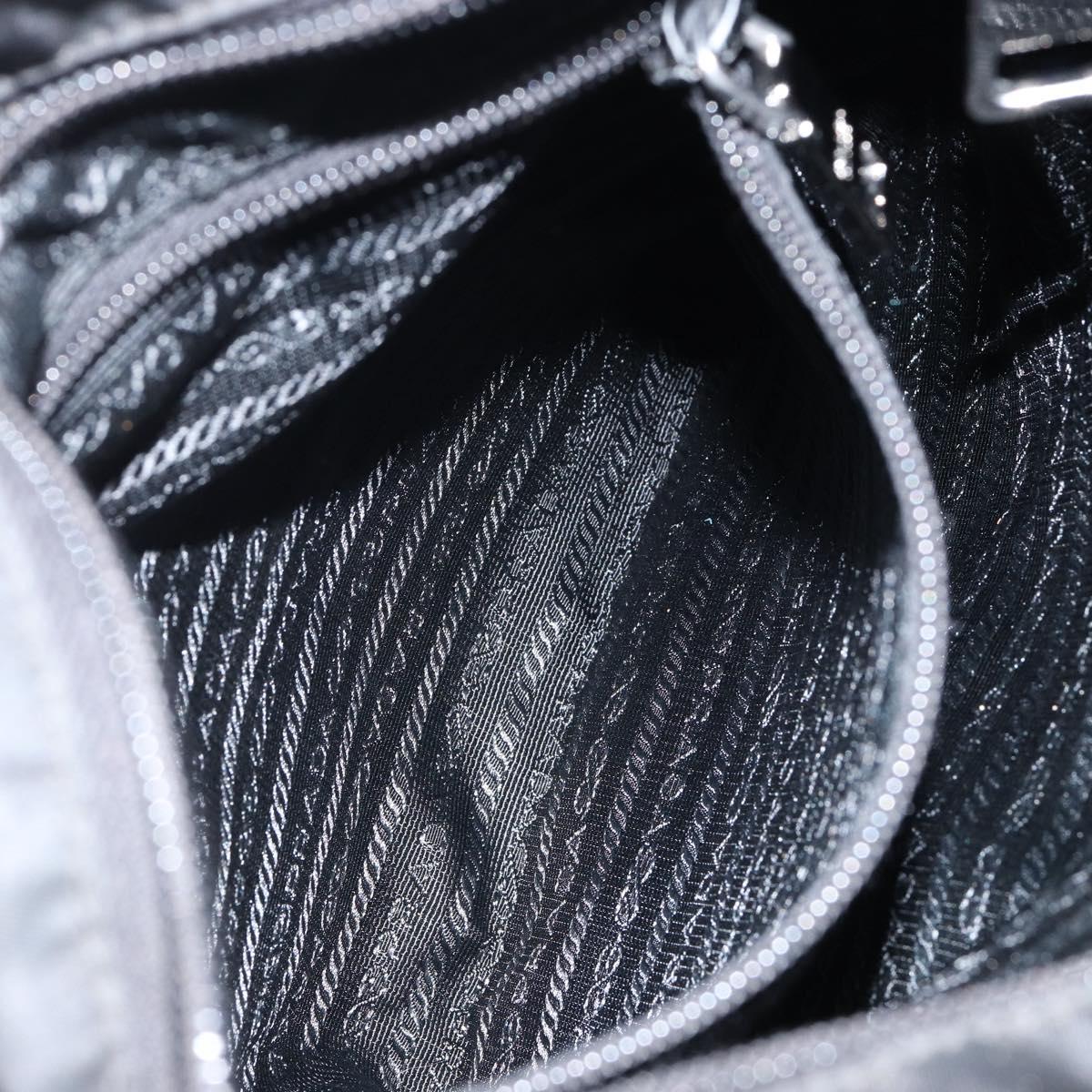 PRADA Shoulder Bag Nylon Black Silver Auth ep11849