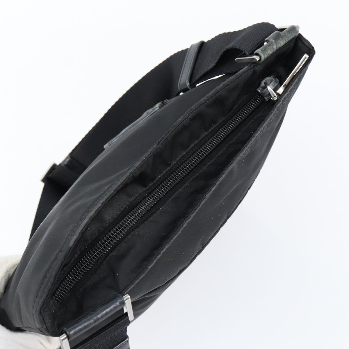 PRADA Shoulder Bag Nylon Black Silver Auth ep11849