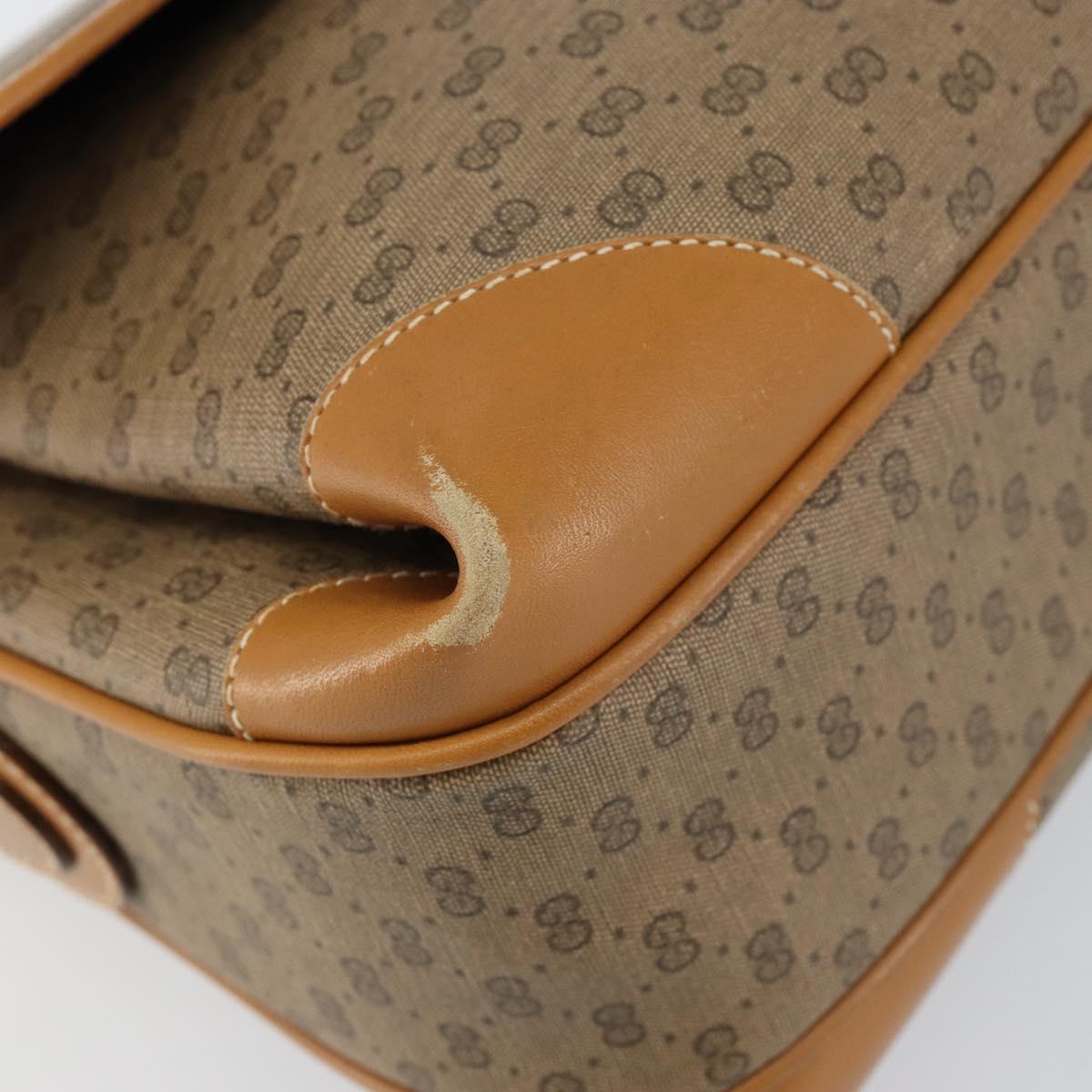 GUCCI Micro GG Supreme Shoulder Bag PVC Gold Beige 001 116 0924 Auth ep11850