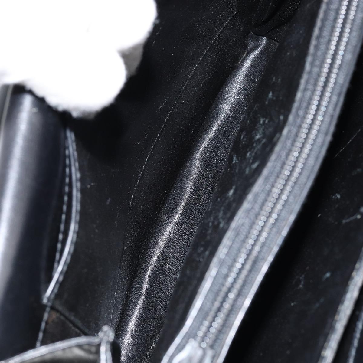 GUCCI Shoulder Bag Leather Black Gold Auth ep11854