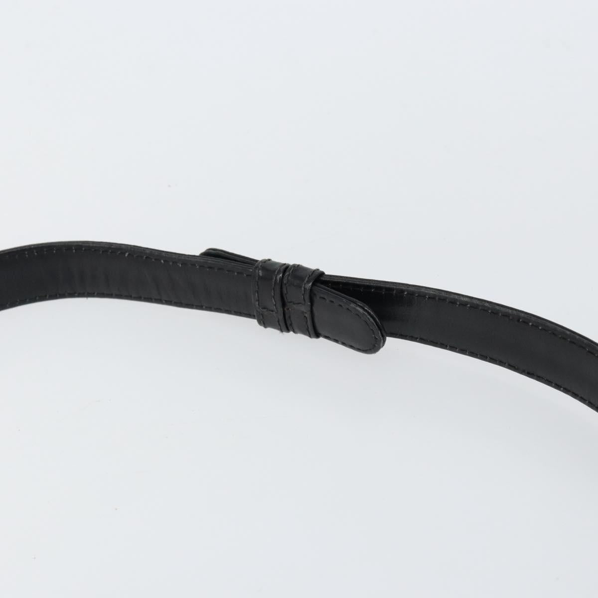 GUCCI Shoulder Bag Leather Black Gold Auth ep11854