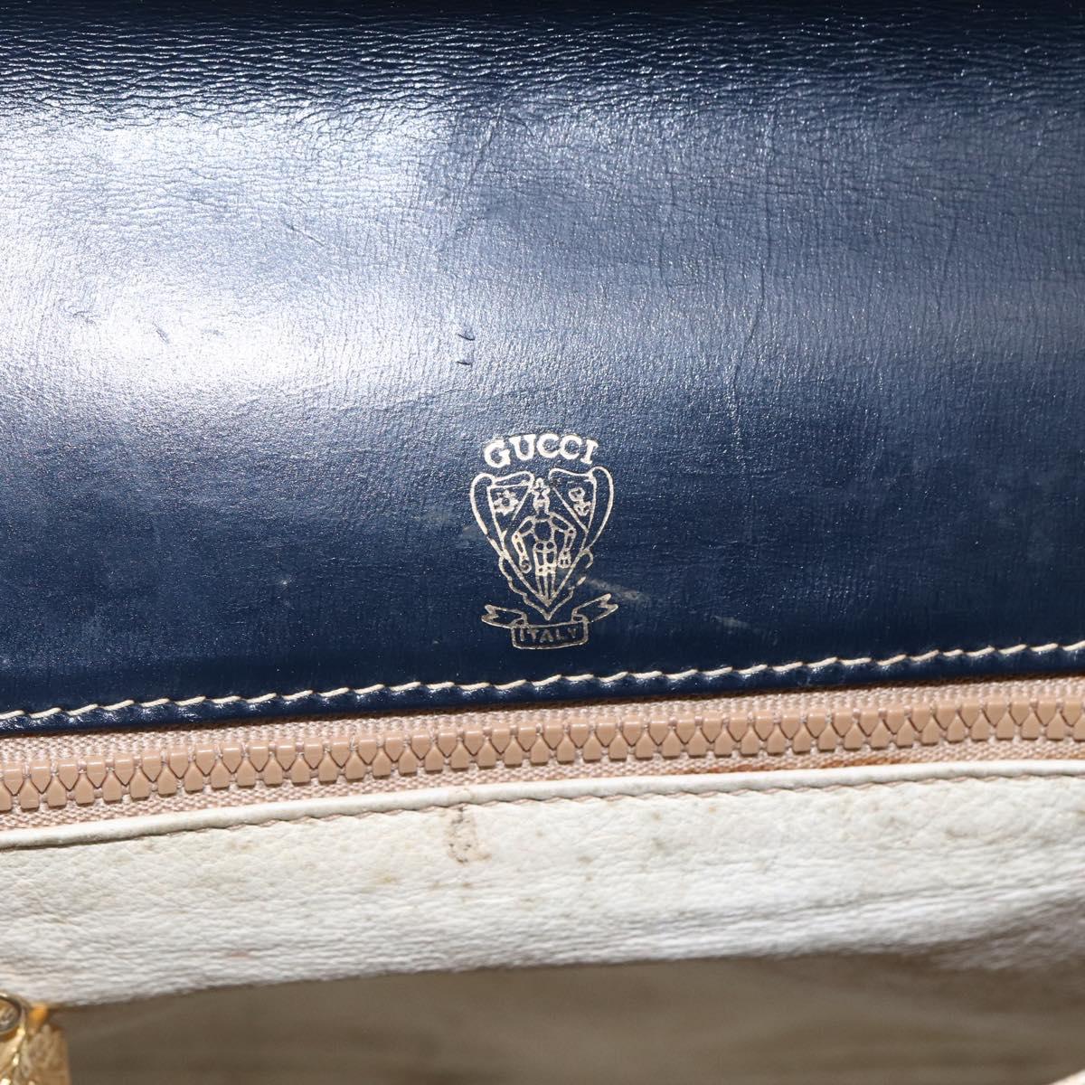 GUCCI Micro GG Supreme Sherry Line Shoulder Bag PVC Blue Gold Auth ep11855