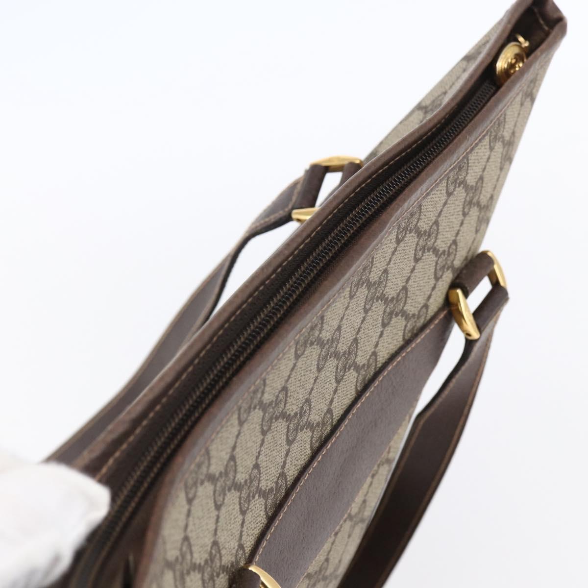 GUCCI GG Supreme Tote Bag PVC Beige Gold Auth ep11864