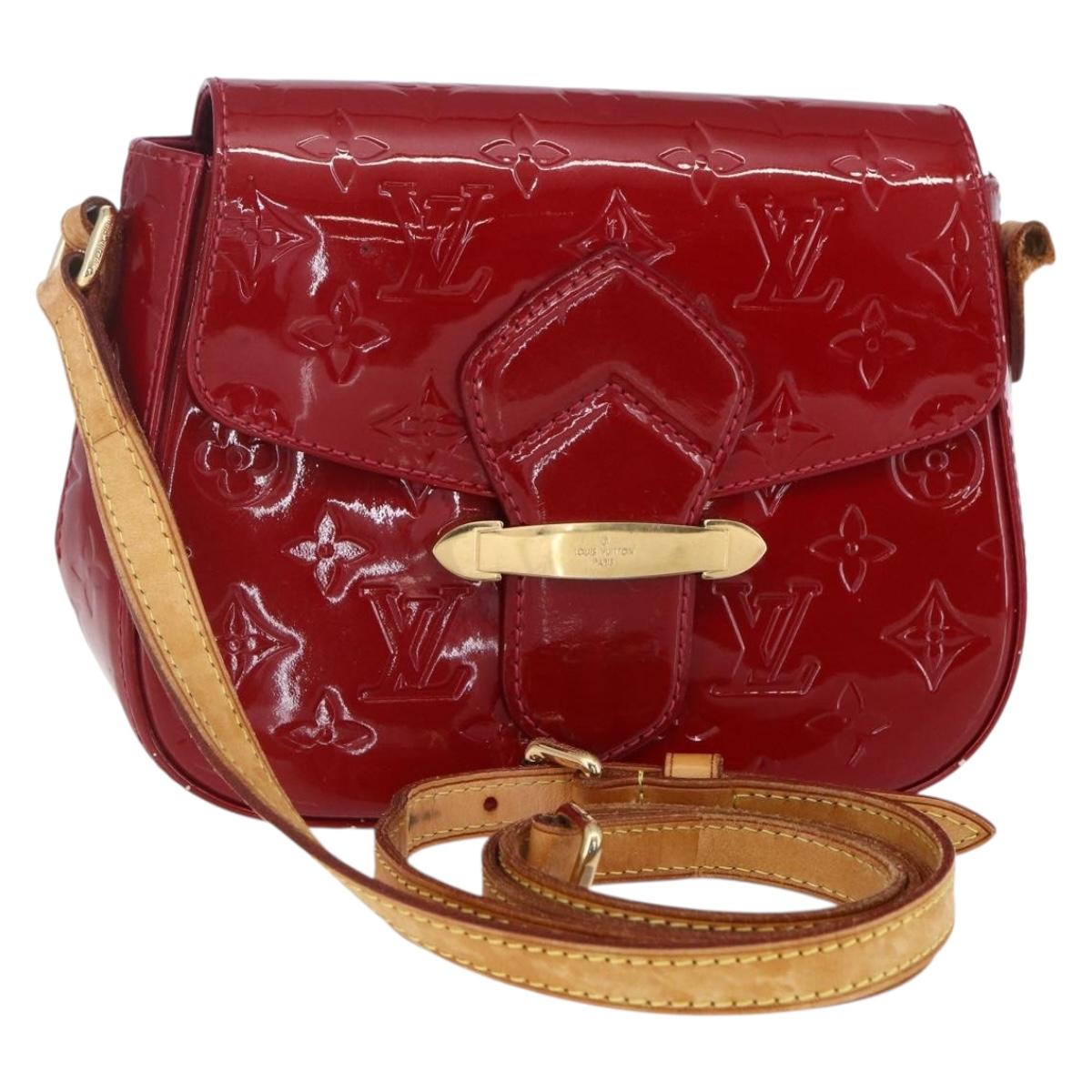 LOUIS VUITTON Vernis Bell Flower PM Bag Rouge Grunadine M91729 LV Auth ep11870