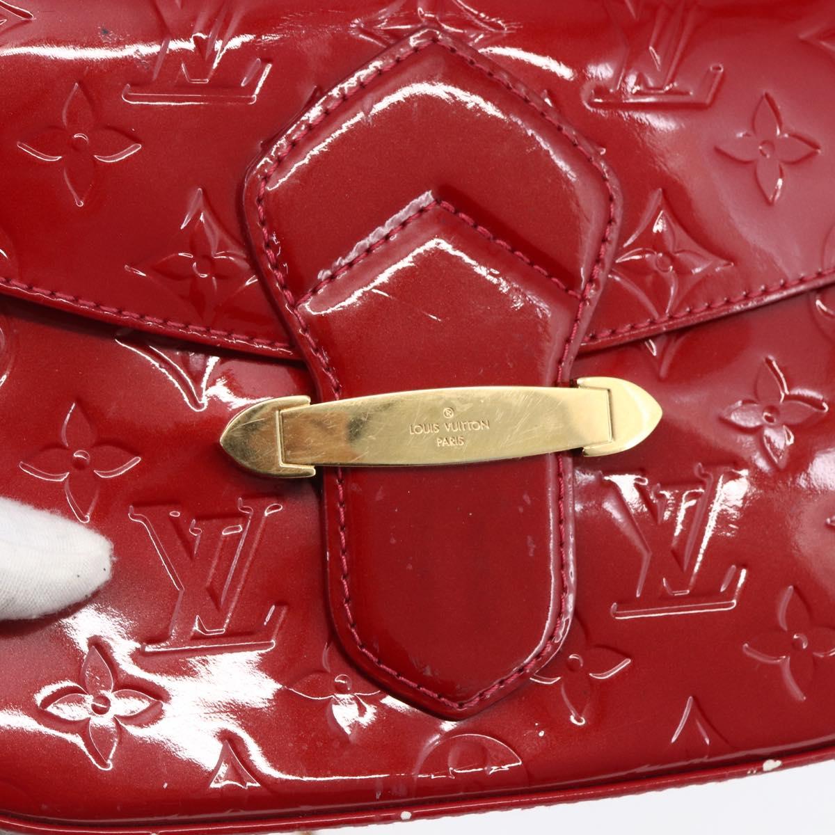 LOUIS VUITTON Vernis Bell Flower PM Bag Rouge Grunadine M91729 LV Auth ep11870