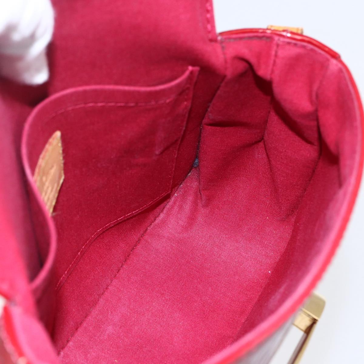 LOUIS VUITTON Vernis Bell Flower PM Bag Rouge Grunadine M91729 LV Auth ep11870