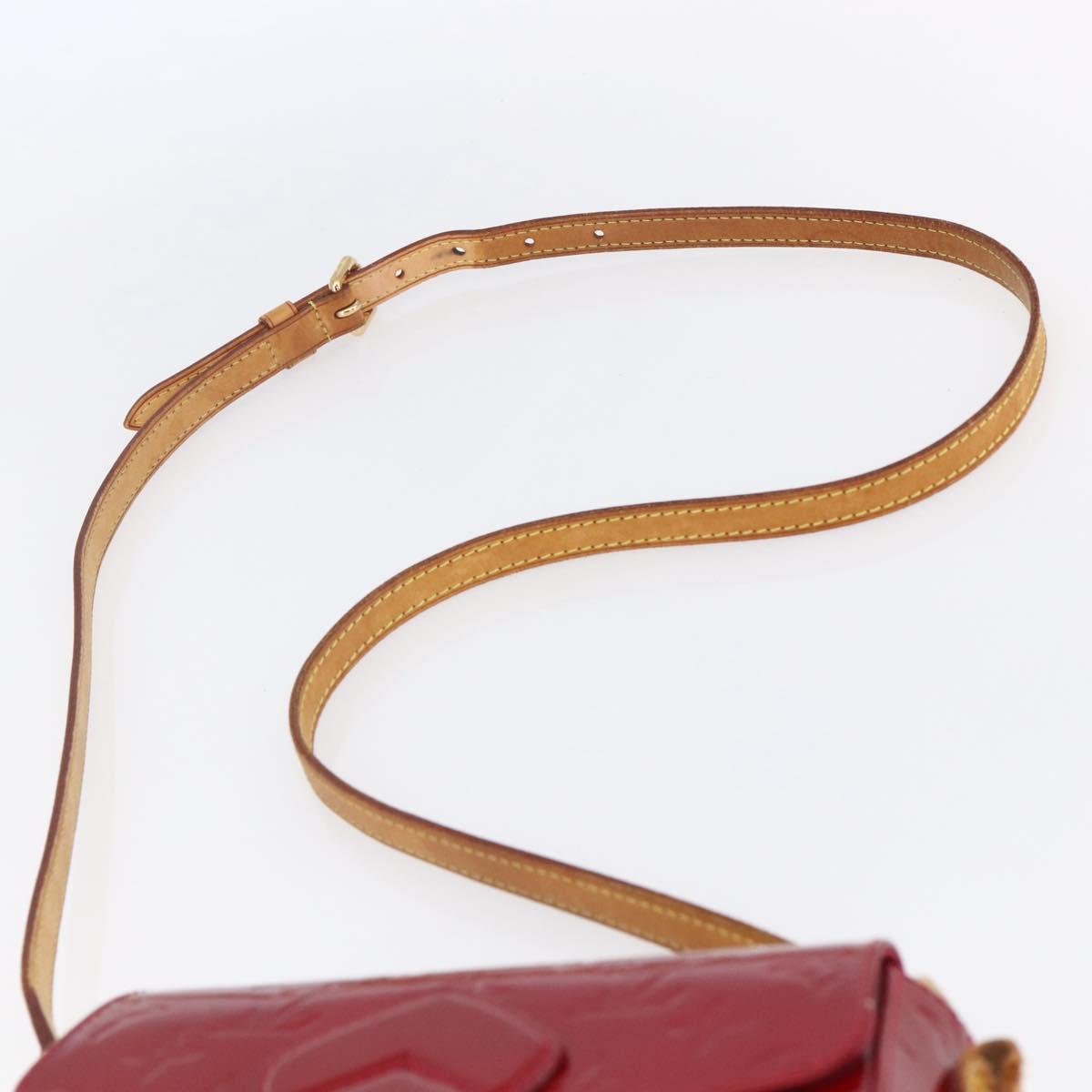 LOUIS VUITTON Vernis Bell Flower PM Bag Rouge Grunadine M91729 LV Auth ep11870