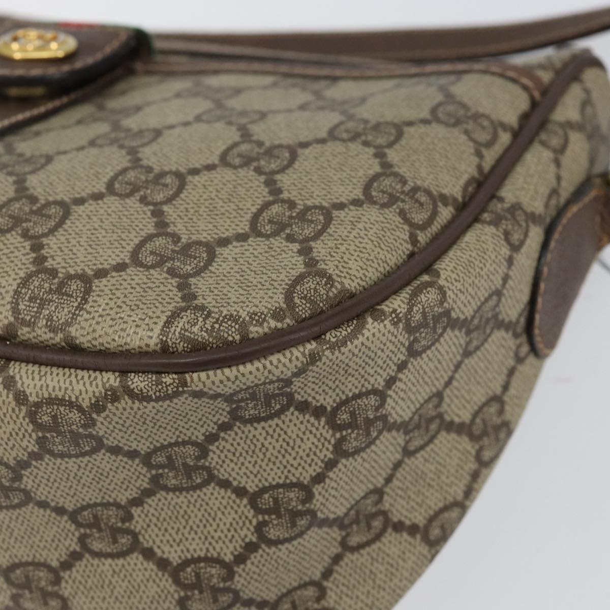 GUCCI GG Supreme Web Sherry Line Bag PVC Beige Gold 001 904 2032 Auth ep11871