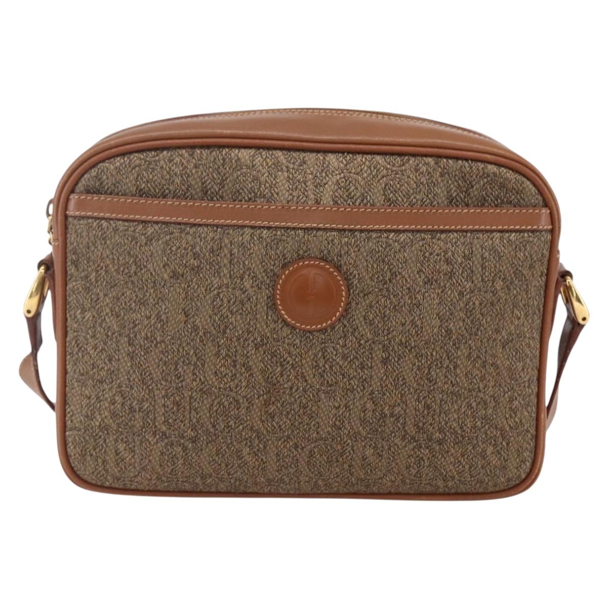 GUCCI Shoulder Bag Canvas Leather Beige Gold 007 115 0162 Auth ep11872