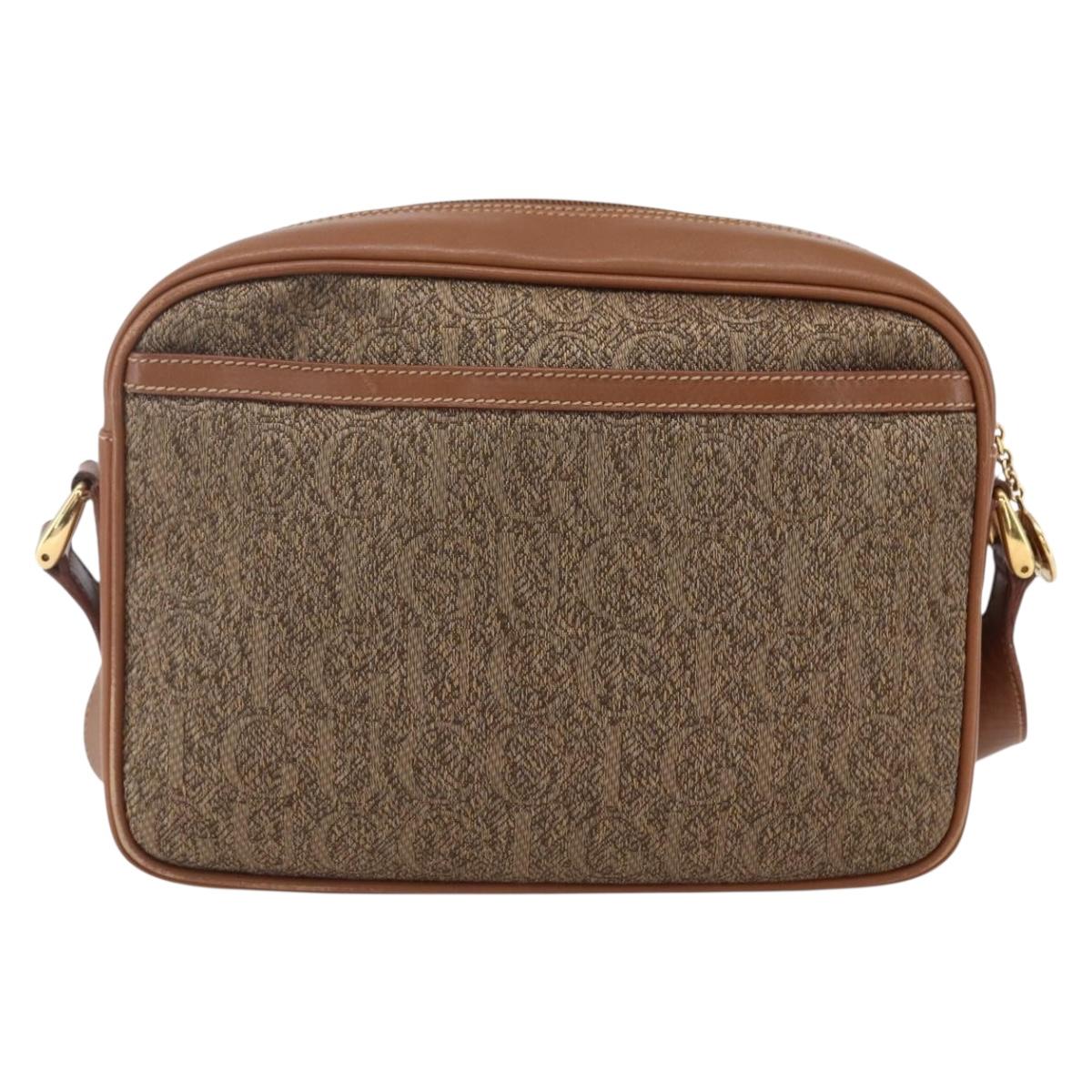 GUCCI Shoulder Bag Canvas Leather Beige Gold 007 115 0162 Auth ep11872