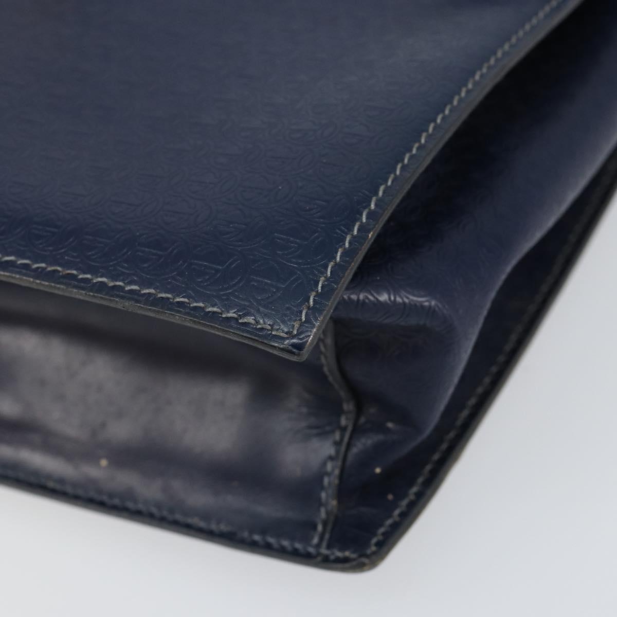 GUCCI Hand Bag Leather Navy Gold 000 46 0096 Auth ep11875