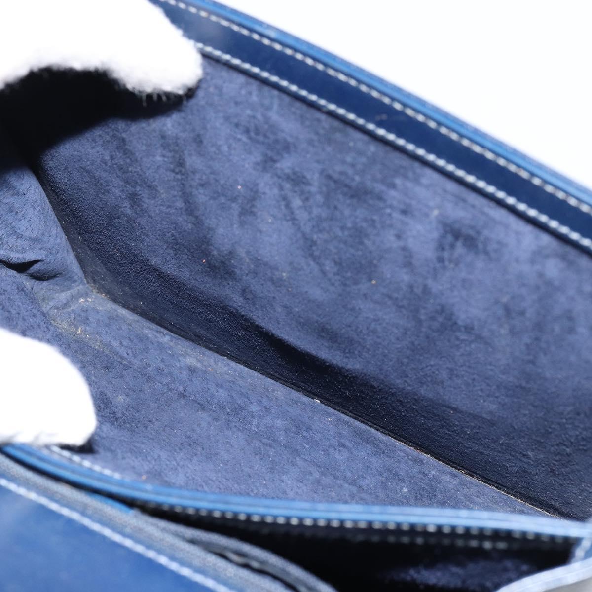 GUCCI Hand Bag Leather Navy Gold 000 46 0096 Auth ep11875