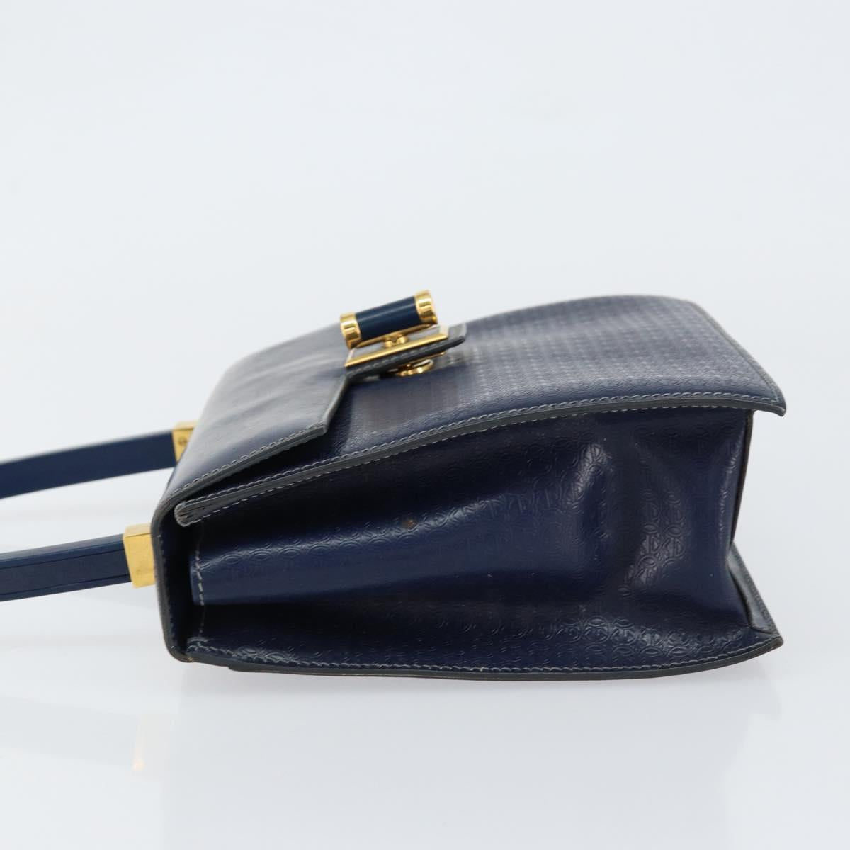GUCCI Hand Bag Leather Navy Gold 000 46 0096 Auth ep11875