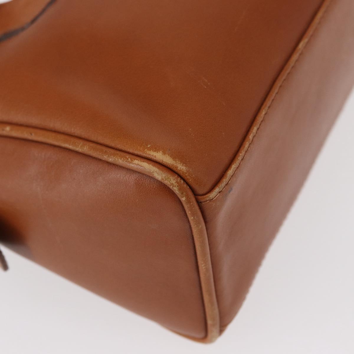 GUCCI Bamboo Hand Bag Leather Brown Gold 007 3444 0232 Auth ep11877