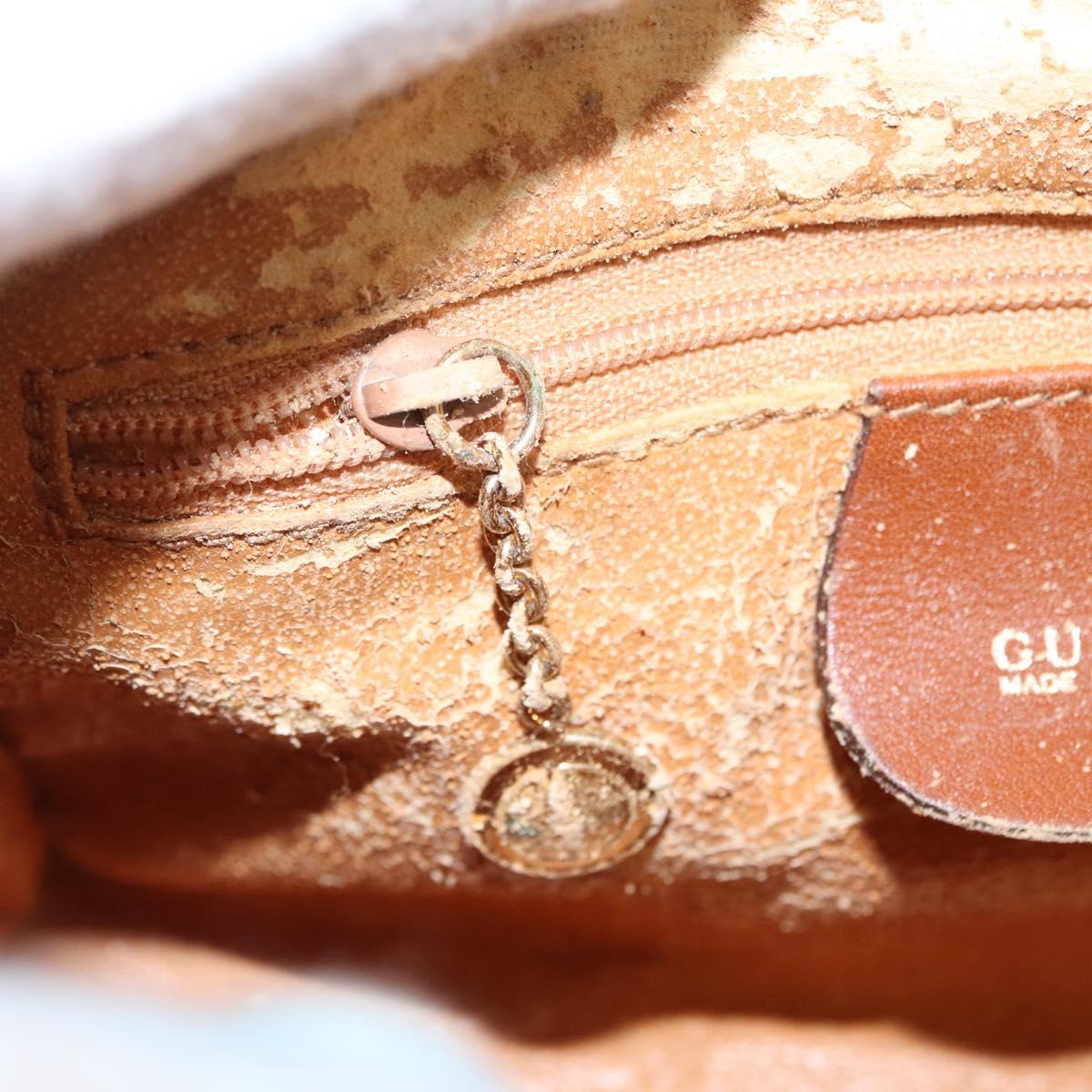 GUCCI Bamboo Hand Bag Leather Brown Gold 007 3444 0232 Auth ep11877