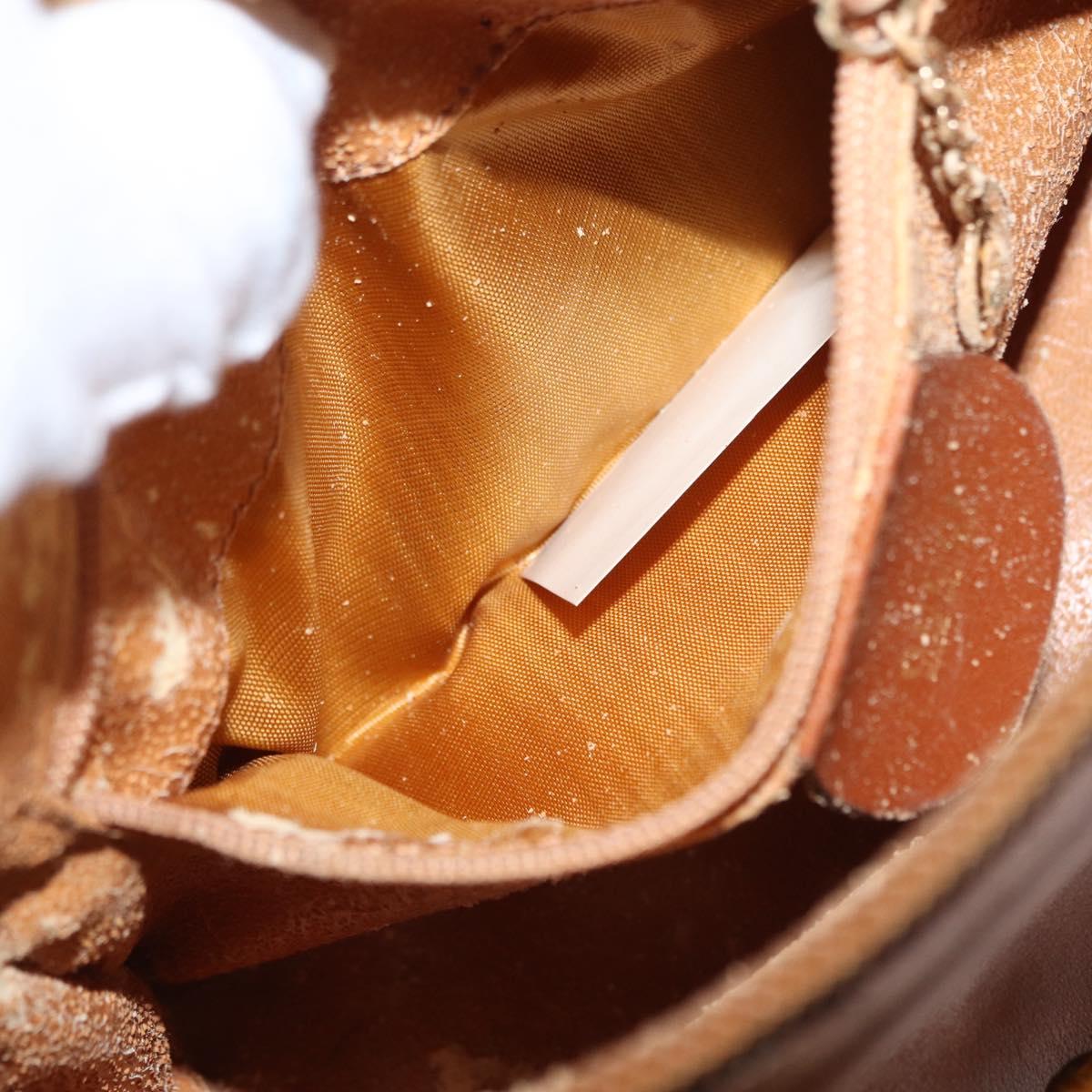 GUCCI Bamboo Hand Bag Leather Brown Gold 007 3444 0232 Auth ep11877