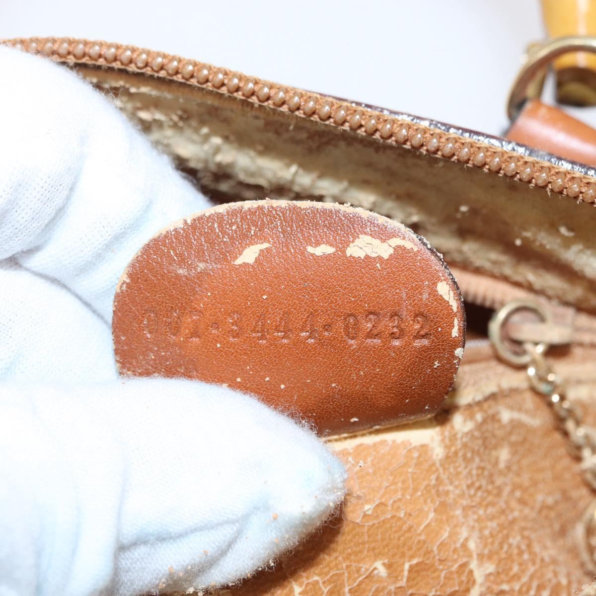 GUCCI Bamboo Hand Bag Leather Brown Gold 007 3444 0232 Auth ep11877