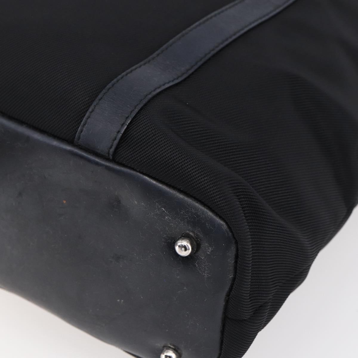 GUCCI Bamboo Hand Bag Nylon Black Silver 000 3754 0508 Auth ep11878