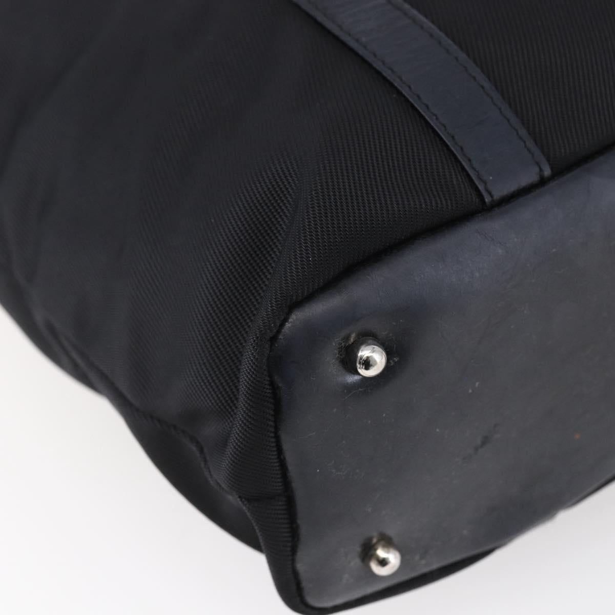 GUCCI Bamboo Hand Bag Nylon Black Silver 000 3754 0508 Auth ep11878