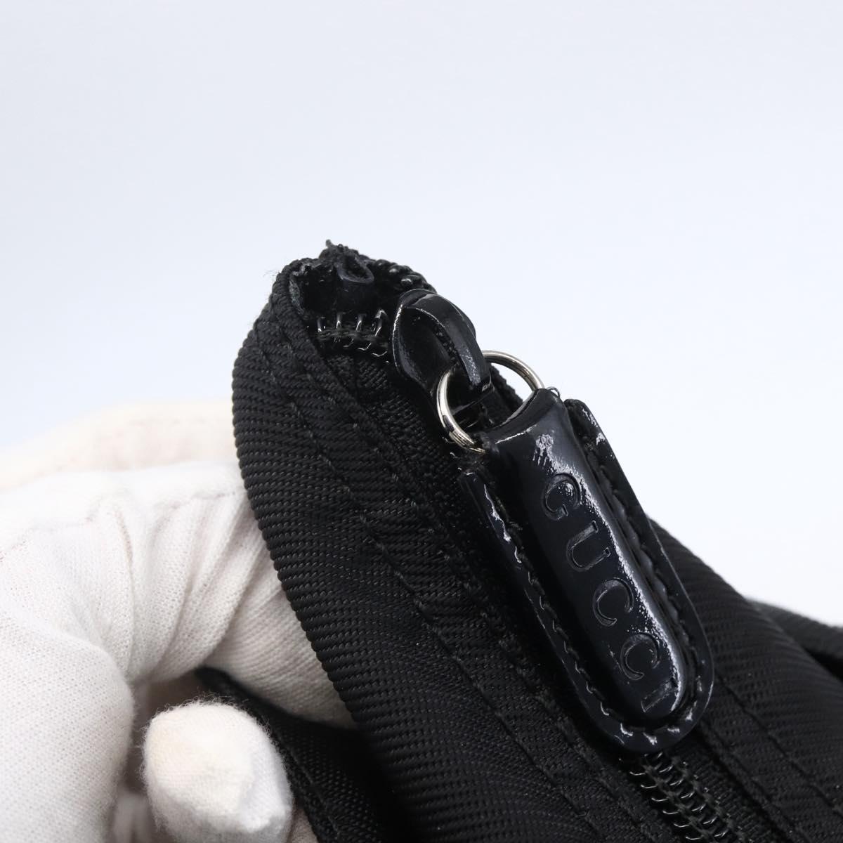 GUCCI Bamboo Hand Bag Nylon Black Silver 000 3754 0508 Auth ep11878