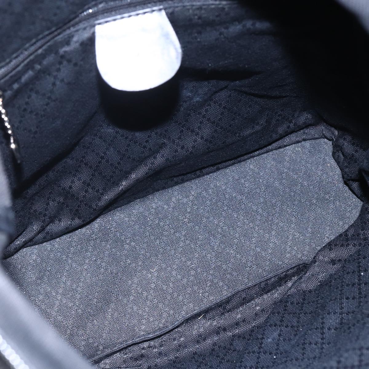 GUCCI Bamboo Hand Bag Nylon Black Silver 000 3754 0508 Auth ep11878